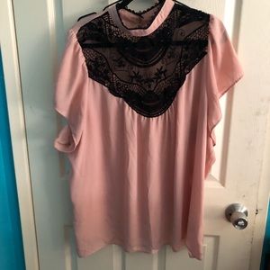 3/$18 High Neck Lace Shirt